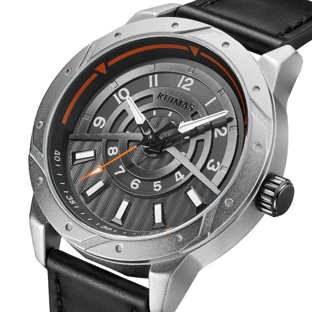 RUIMAS 594 Fashion Men Watch 3ATM Impermeable Piel Genuina Correa Reloj de cuarzo casual