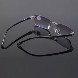 Unisex plegable sin marco con ribete de diamante Anti-azul Lectura de película azul claro Gafas Presbyopic Gafas