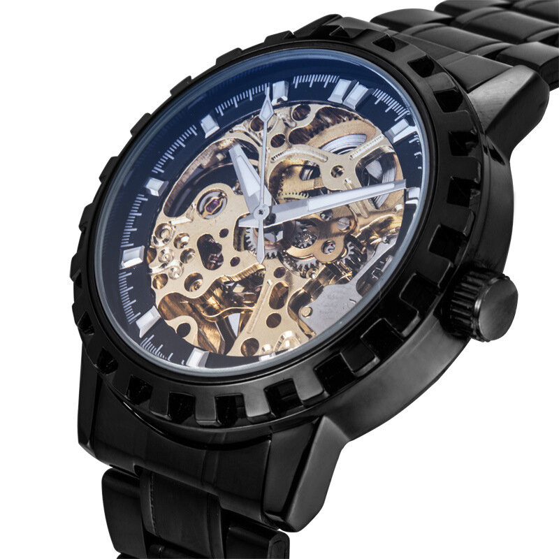 VEYRON Fashion Men Reloj automático Dial tallado en hueco Diseño Luminoso Pantalla Impermeable Business Mecánico Reloj