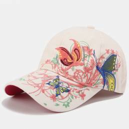Sunscreen para mujer Sun Sombrero Fashion Butterfly Embroidery Duck Sombrero Gorra de béisbol