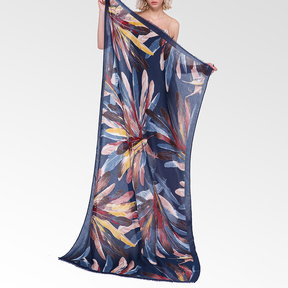 Mujer 90 * 180 cm vendimia pintura bufanda de impresión