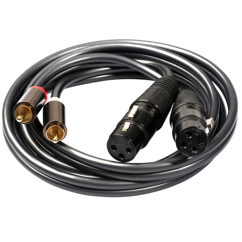 REXLIS 366120-15 Cable de audio Dual RCA macho a Dual XLR hembra Línea de audio 1