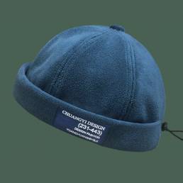 Unisex felpa estilo británico retro cálido tendencia callejera casual sin ala propietario Sombrero gorro Cráneo Sombrero