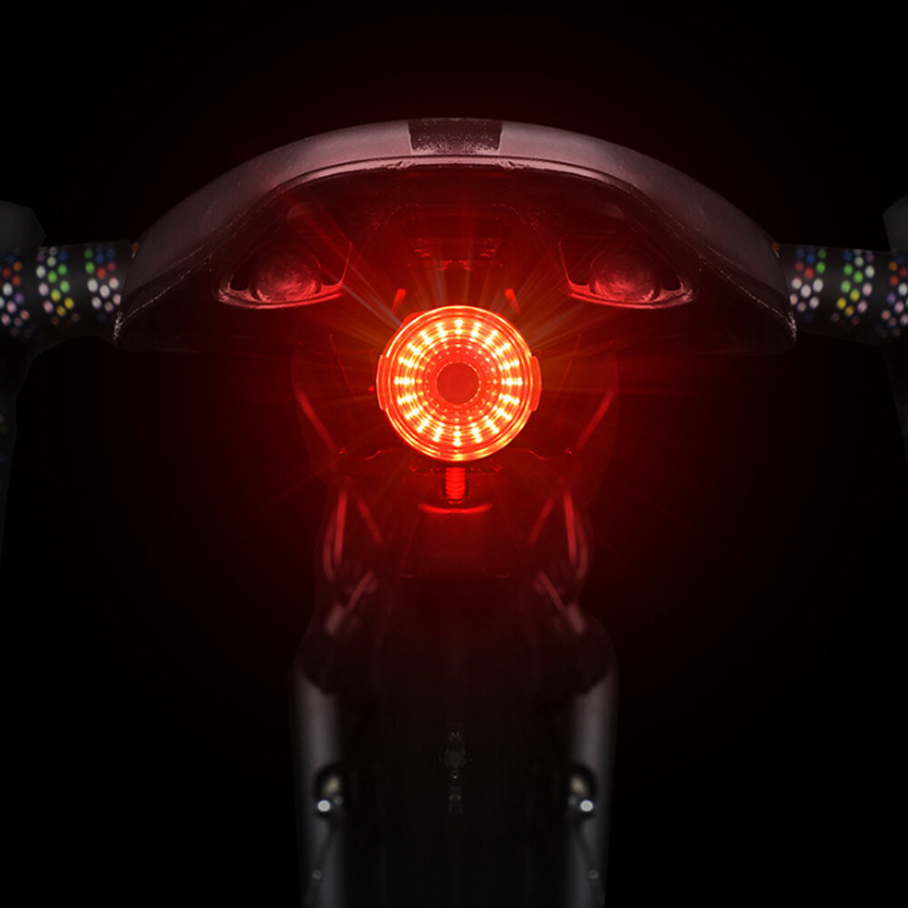 WEST BIKING 60lm 350mAh Luz trasera de bicicleta Ultra brillante Manual / Inducción USB recargable LED Luz trasera de bi