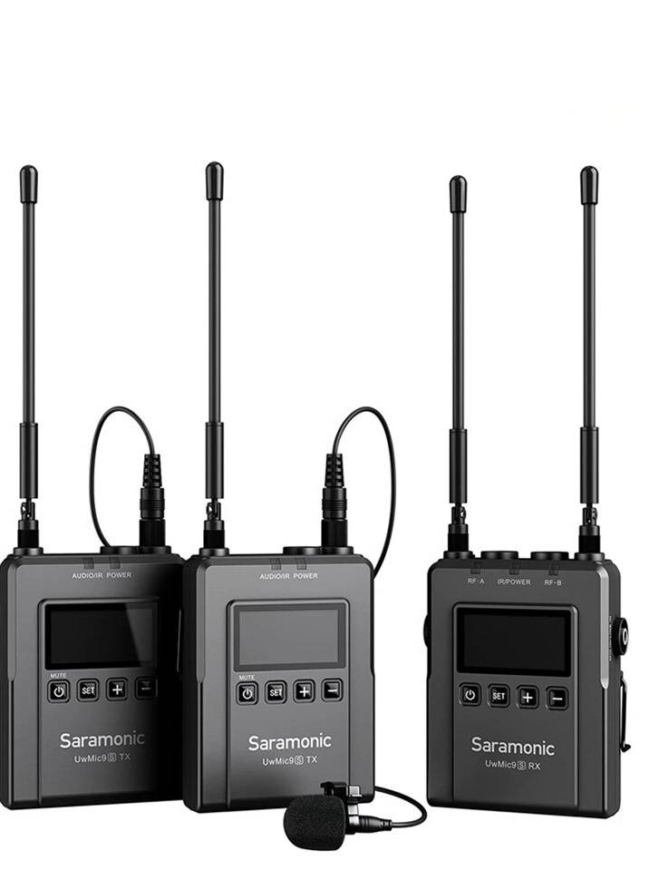 Saramonic UwMic9S TX9S UHF inalámbrico Micrófono sistema de micrófono de condensador Lavalier de doble canal para mezcla