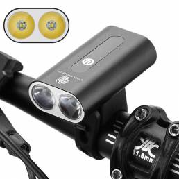 XANES® 600LM Doble T6 LED Luces de bicicleta Aleación de aluminio Faros delanteros de dos cabezales Carga USB giratoria