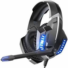 ONIKUMA K18 Auriculares para juegos Cool Lighting Bass Head-Mounted Game Auriculares con Micrófono