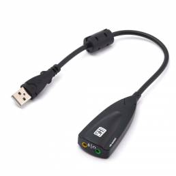 1PCS 5HV2 7.1 Tarjeta de sonido USB externa Adaptador de audio USB a 3D para auriculares Altavoz PC portátil