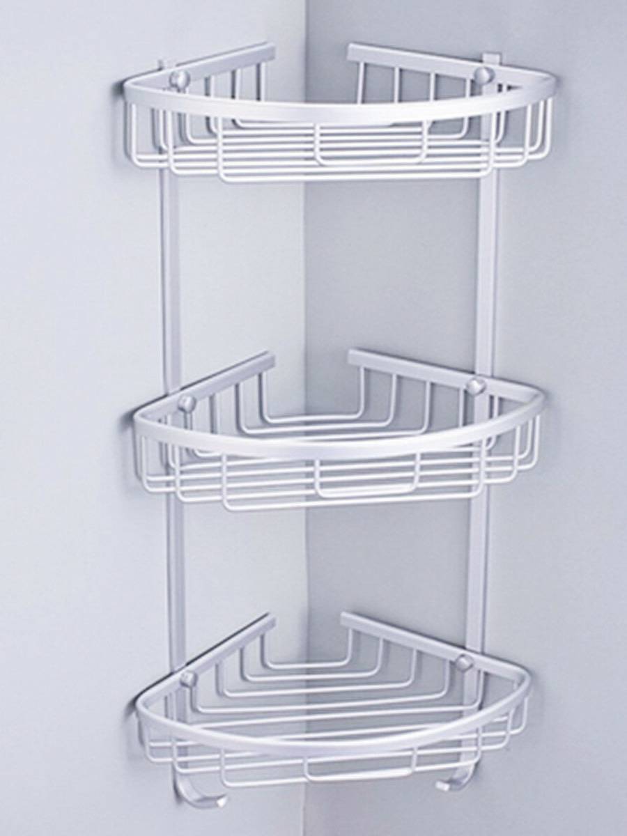 1/2/3 capas Aluminio montado en la pared Cuarto de baño Esquina de ducha Caddies Storage Shelf Rack Holder