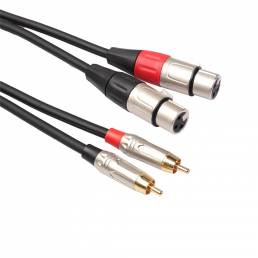 REXLIS TR042BRXK402 Cable de audio Dual RCA macho a doble XLR hembra Pure Cobre 1.8 / 3m Línea de conversión de audio