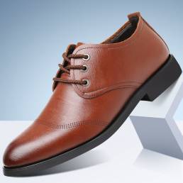 Hombre cómodo cuero de microfibra Soft zapatos formales informales de negocios con cordones