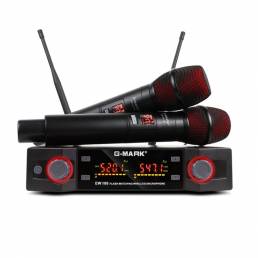 G-MARK EW100 inalámbrico Micrófono Karaoke inalámbrico de mano profesional Micrófono Frecuencia ajustable 80 M distancia