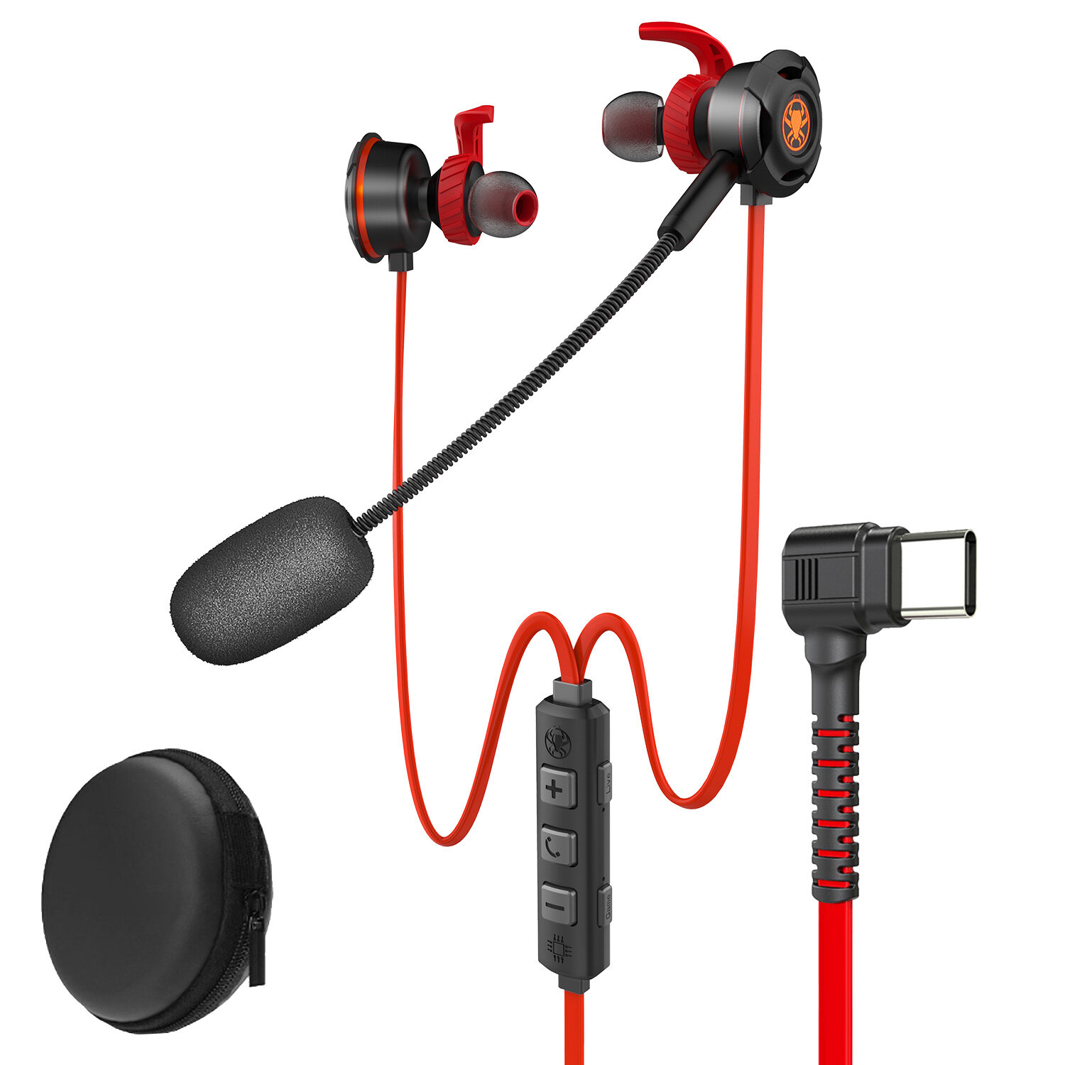Plextone G30GL Game Live in-ear Auriculares para juegos con cable Super Bass Micrófono Juego integrado Tarjeta de sonido