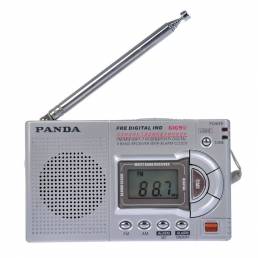 Panda 6169 FM MW SW Full Banda Reloj digital Pantalla Mini portátil Radio