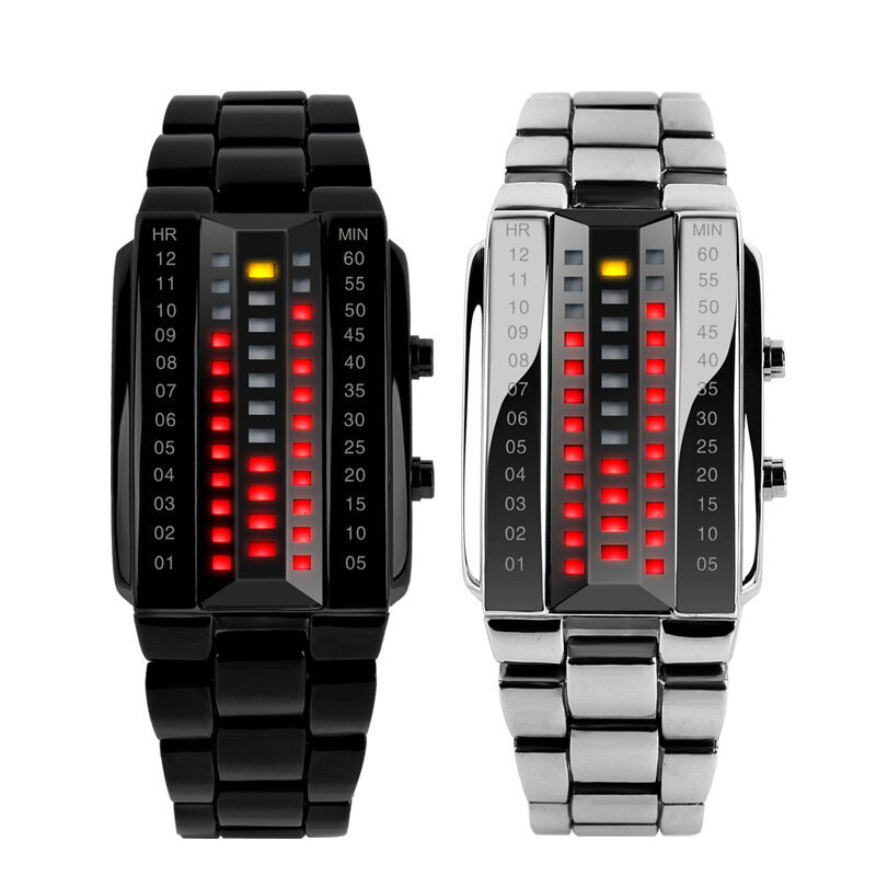 SKMEI 1013 Pareja creativa de moda LED Pantalla Reloj Reloj digital de acero completo Banda