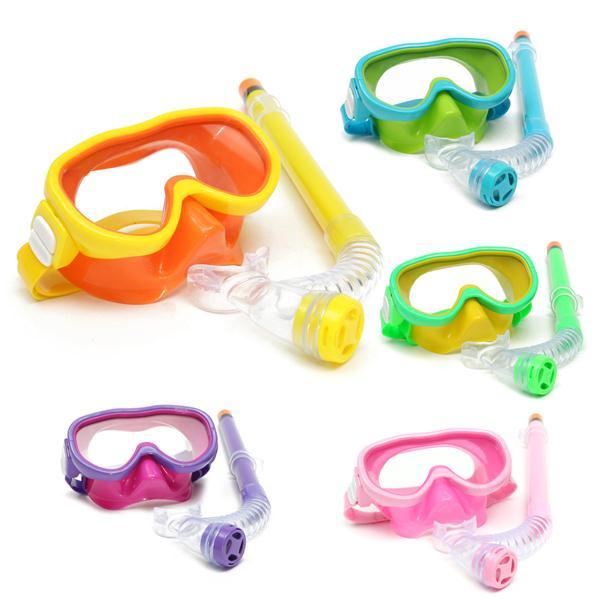 Los niños de silicona gafas de buceo profesional fijan las gafas de natación máscara de buceo snorkel bañera de respirac