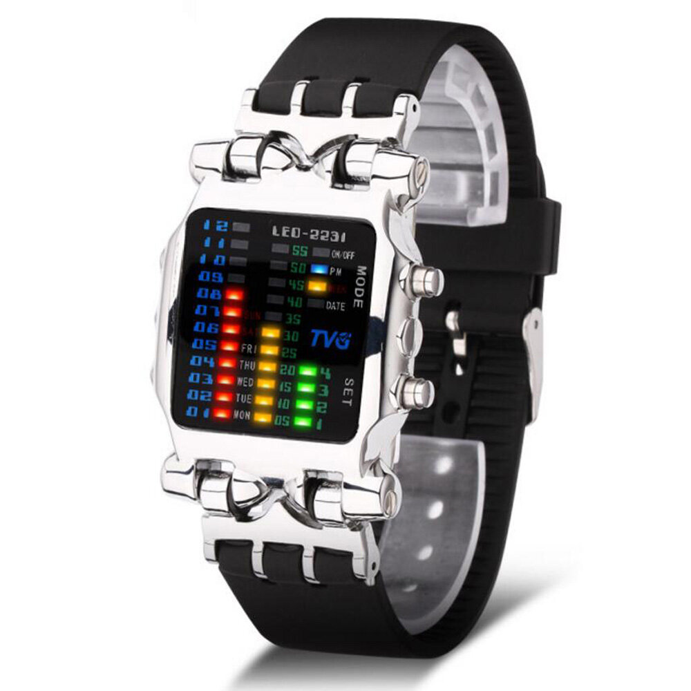 TVG 2231 Binary LED Pantalla Reloj creativo Relojes digitales electrónicos de moda