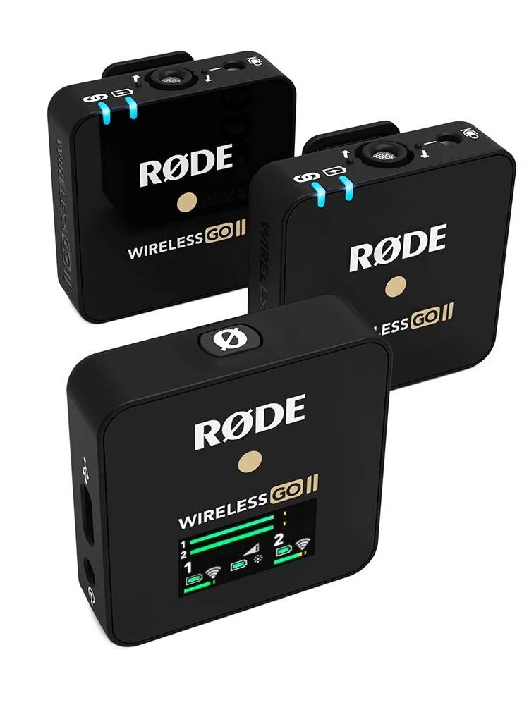 Rode Wireless Go II 2.4G Wireless Lavalier Mic Micrófono Sistema para teléfonos Android Cámara Laptop 200m Transmisión
