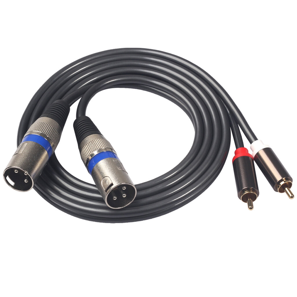 REXLIS 366155-15 Cable de audio RCA dual a línea de audio macho XLR dual 1.5m Micrófono Cable para consola de sonido Mic