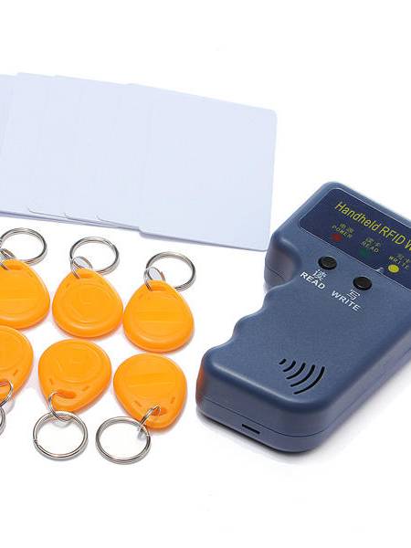 125KHz RFID copiadora tarjeta de identificación EM4100 con 6 etiquetas de escritura y 6 tarjetas