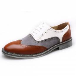 Hombres Brogue Colorblock Oxfords Lace Up Business Casual Zapatos formales
