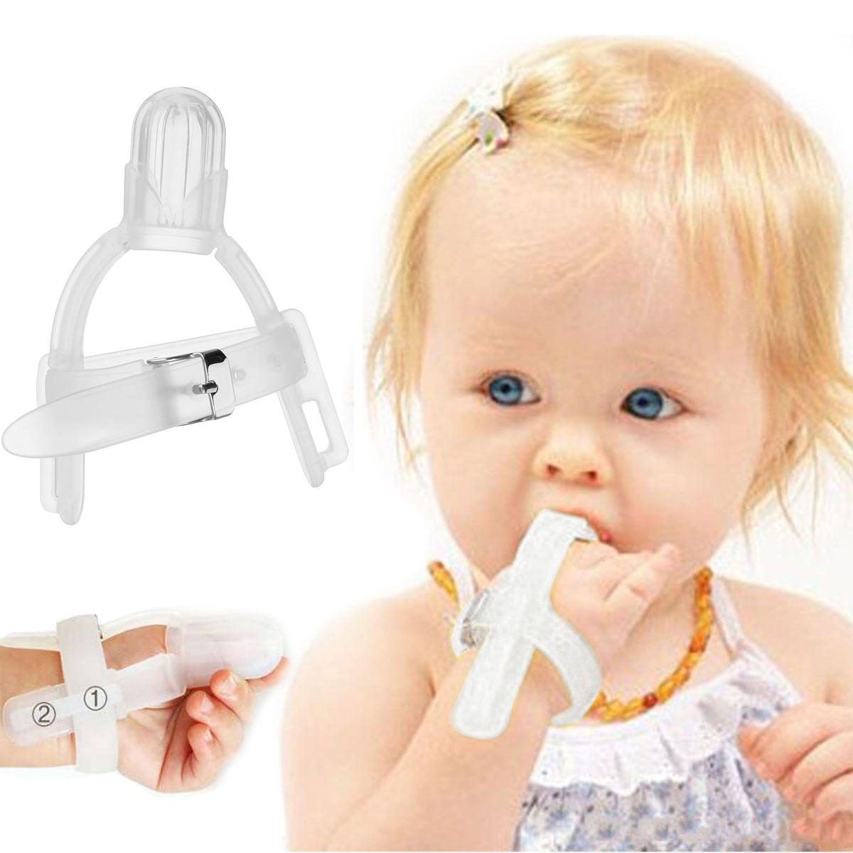 Thumbsucking Silicona Thumb Sucking Stop Finger Guard Protector Por 1-5 años Baby Kids