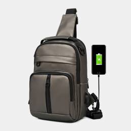 Hombre Poliéster Capacidad media de transporte múltiple con baúl de carga USB Bolsa Hombro Bolsa
