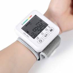 Presión arterial de muñeca Boxym Monitor Automática LCD Medición de presión arterial Esfigmomanómetro electrónico Tonóme