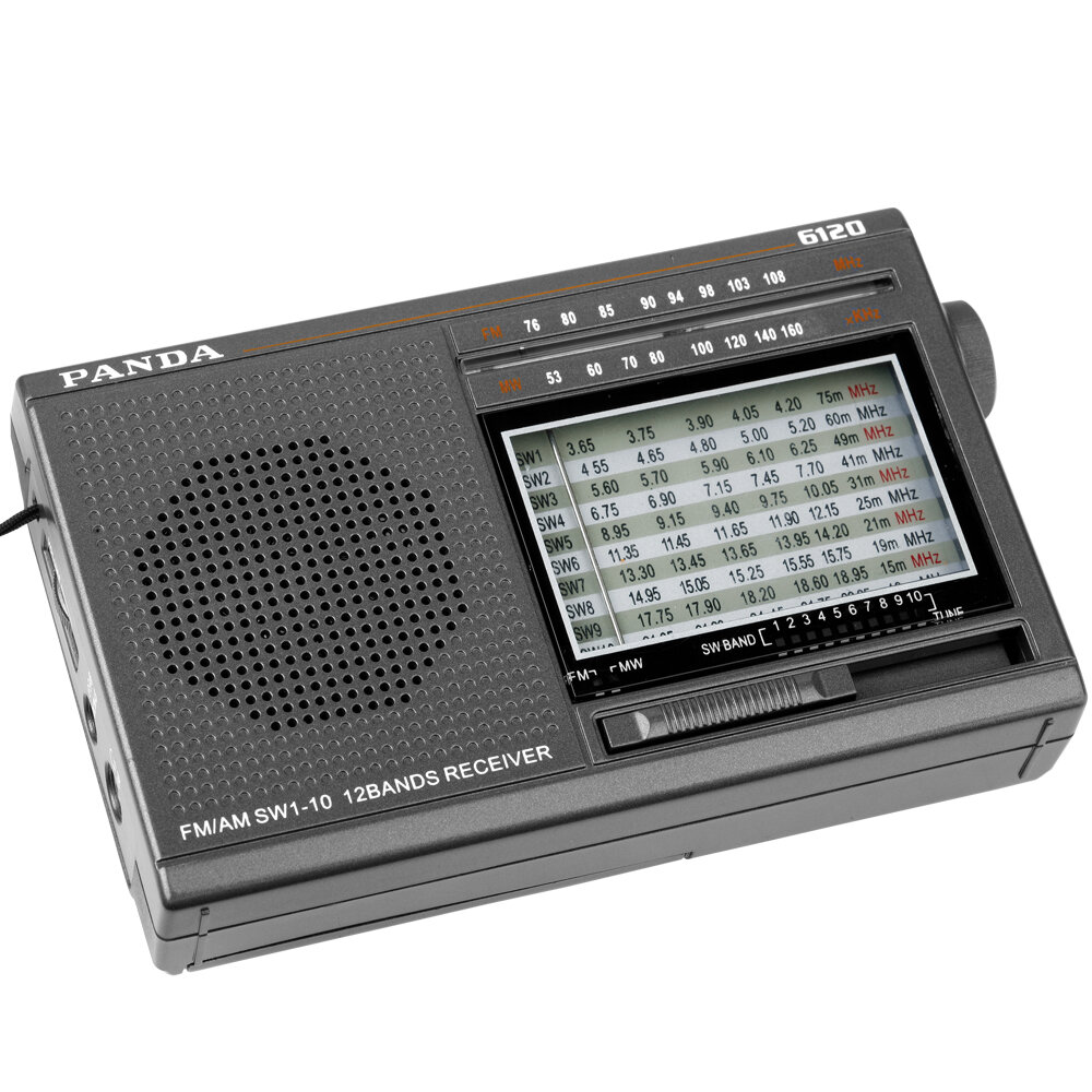 PANDA 6120 Twelve Banda Radio FM / MW / SW Máquina de interruptor de temporizador de búsqueda automática Compact Carry