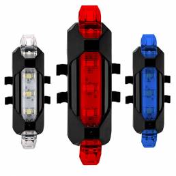Luz trasera de bicicleta BIKIGHT recargable por USB 4 modos ultraligera Impermeable trasera de bicicleta Lámpara al aire