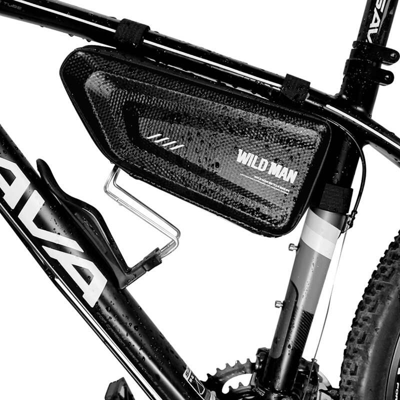 HOMBRE SALVAJE Triangular Bike Bolsa 1.5L Gran espacio a prueba de lluvia para bicicletas eléctricas de montaña Biciclet