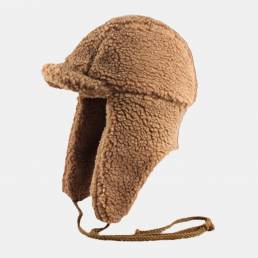 Hombres y Mujer Cordero Cabello Resistente al frío Invierno grueso Sombrero Oreja Protection Trapper Sombrero