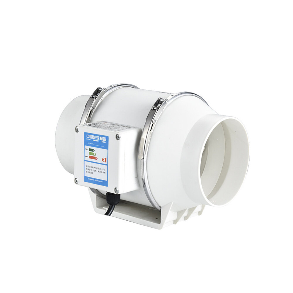 Ventilador de conducto de ventilación de tubo en línea silencioso de 220 V para el hogar Cuarto de baño Inodoro de venti