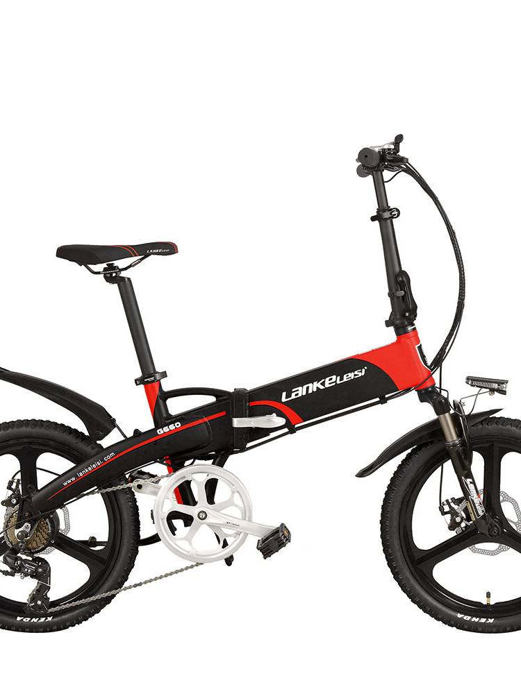 LANKELEISI G660 12.8ah 48V 400W 20 pulgadas Bicicleta de ciclomotor plegable 100Km Kilometraje Carga máxima 120kg Con en