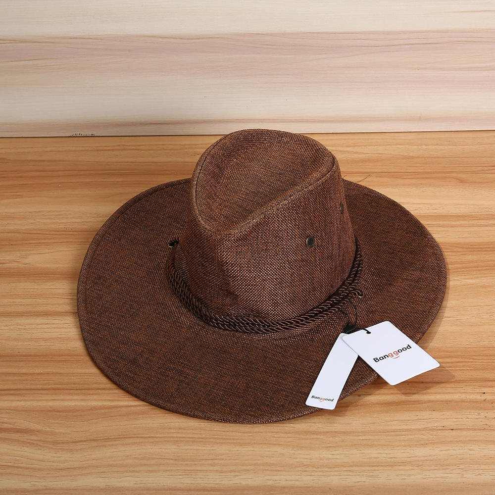 Bang good men western cowboy Sombrero al aire libre lino de ala ancha Sombrero