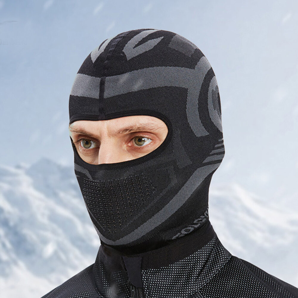 Hombre Plus Esquí grueso de secado rápido y transpirable para mantener el calor al aire libre Protección facial Diadema