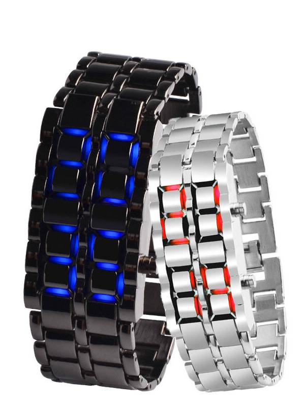 Binary LED Pantalla Reloj de pareja Impermeable Relojes de pulsera digitales
