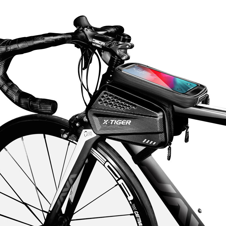 X-TIGER ES6 Bicicleta a prueba de lluvia Bolsa Marco de bicicleta Bolsa Teléfono con pantalla táctil Caso Manillar de tu