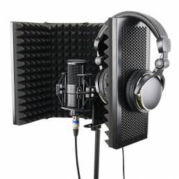 57.5 x 28 cm Grabación de estudio ajustable plegable Micrófono Aislador Panel de espuma absorbente de sonido Aislamiento