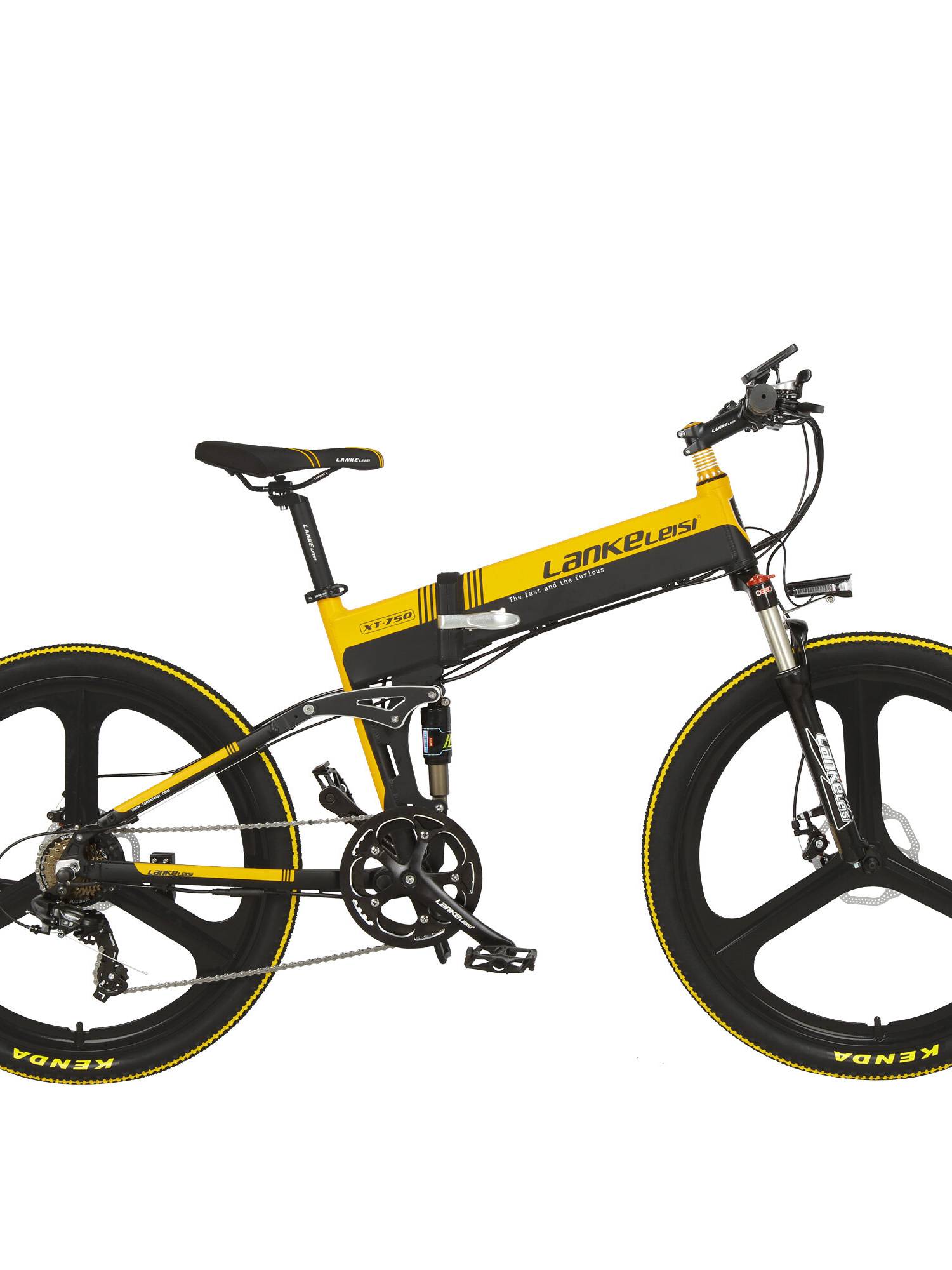 LANKELEISI XT750-Z 10Ah 48V 400W 26 pulgadas ciclomotor bicicleta eléctrica bicicleta plegable 80Km kilometraje carga má