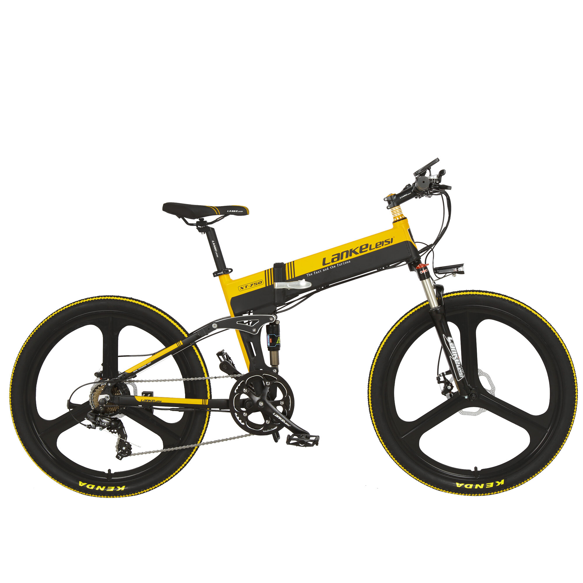 LANKELEISI XT750-Z 10Ah 48V 400W 26 pulgadas ciclomotor bicicleta eléctrica bicicleta plegable 80Km kilometraje carga má