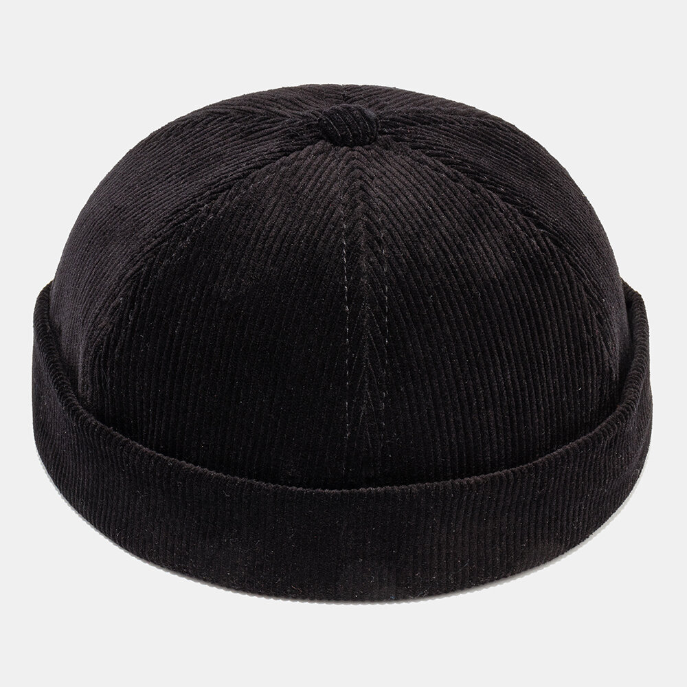 Gorra de marinero retro con calavera francesa ajustable de pana negra para hombre