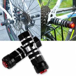 BIKIGHT Aleación de aluminio Bicicleta Bicicleta Estacas para pies Resto con luz de advertencia de seguridad Ciclismo Pe