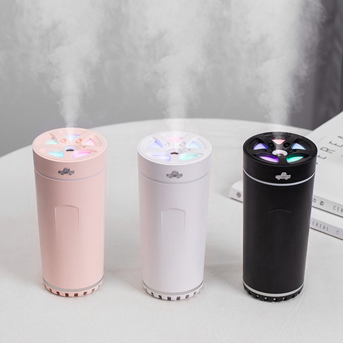 Humidificador de aire de 300 ml Aroma Difusor Nano Atomización con luz de color Carga USB para oficina en casa Coche