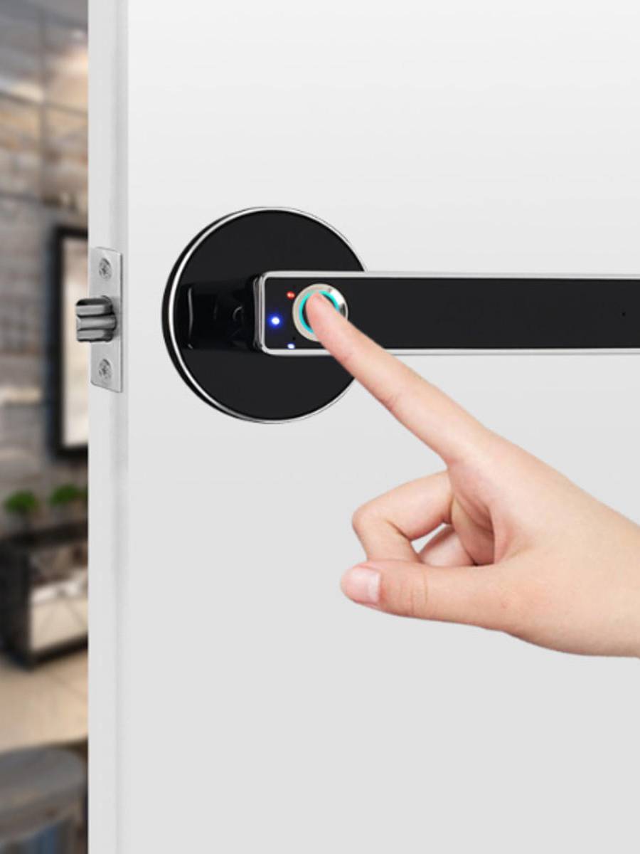 Huella digital de acero inoxidable cerradura Puerta biométrica inteligente cerradura Seguridad para el hogar cerraduras