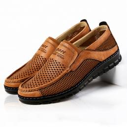 Zapatos casuales cómodos antideslizantes transpirables de malla de microfibra para hombres