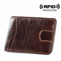 Men Piel Genuina RFID Wallet Security Card Set