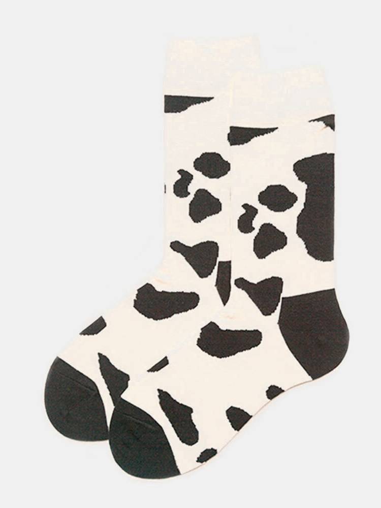 Modelos de pareja Vaca Textura Algodón calcetines Estilo japonés y coreano Algodón lindo calcetines Para hombres y Mujer