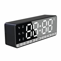 Bakeey Alarma de altavoz bluetooth inalámbrico Reloj LCD Pantalla Espejo de barra de sonido para el hogar FM Radio Tarje