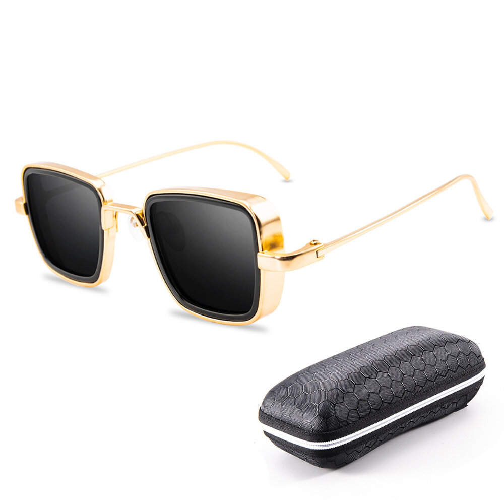 BIKIGHT UV400 Gafas de sol vendimia Steampunk Metal Square Eye-wear Sun Gafas para hombres Mujer
